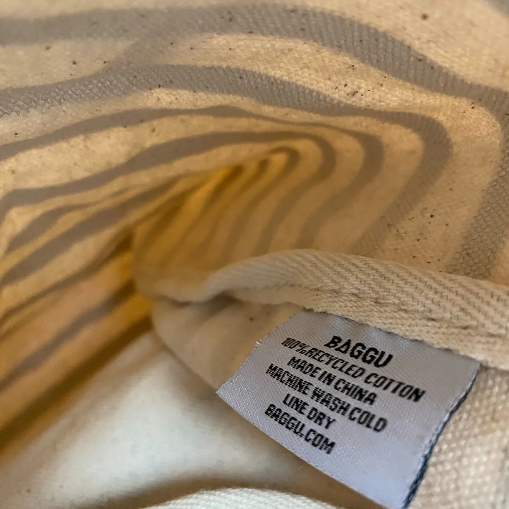 Baggu Duck Bag Navy and White Stripe Canvas Tote Bag - Picture 8 of 8